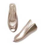 Marc Loire Womens Open Toe Comfort Heel Fashion Sandals, Gold - 6 Uk