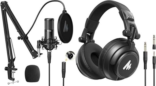 MAONO MH601 Professional Studio Monitor Headphones Podcast Microphone PM320S