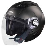 Steelbird SBA-3 R2K Classic ISI Certified Open Face Helmet (Large 600 mm, Black with Clear Visor )