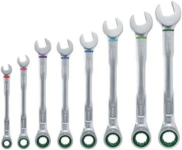 Bosch Home and Garden juego de llaves de trinquete combinadas, 8 piezas, optimo rendimiento y comodidad, de calidad y resistentes a la corrosión, indicación del tamaño codificada por colores