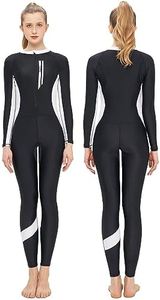 Shorty Wetsuit for Women Big Girls UPF50+ Swimming Suit Long Sleeve Stretchy Diving Suit Comfort Padded Swimwear