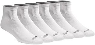 Dickies Men's Dri-tech Moisture Control Quarter Socks (6, 12, 18 Pairs), Solid White (6 Pairs), 6-12