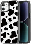 casevivid Compatible for iPhone 11 Case Cute Aesthetic - Durable Fashion Funny Phone Case - Girly Milk Cow Pattern Print Cover Design for Woman Girl 6.1 inches Black