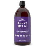 Pure C8 MCT Oil | Boosts Ketones 4X Versus Other MCTs | Supports Keto & Fasting | Highest 99%+ Purity | 100% Coconut Sourced | Vegan Safe & Gluten Free | Premium Lab Tested Purity | 1000ml Ketosource®