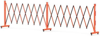 Expandable Garden Fence, 16FT Portable Folding Barricade Gate Outdoor with 360°Casters,Retractable Fence with Reflective Sticker,Driveway Safety Barrier