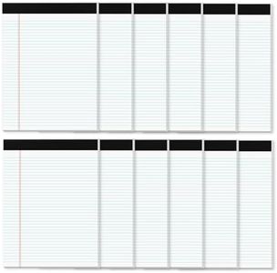 DORFAS Legal Pads 8.5 x 11 Note Pads 8.5” x 11.75” College Ruled Writing Pads 80gsm Lined Paper, 30 Sheets per Pad, 12 Pack Perforated To-Do List Notepad Ideal for Office, Home, School