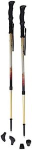 Drive Medical Summit Walking Poles, Adjustable Nordic Walking Poles for Women, Men, Seniors, Trekking Poles, Walking Stick Set with Ergonomic Handles and Two Types of Tips, Mountain Print