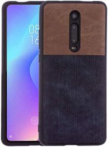 Lilware Duos Dual Layer Case for Xiaomi Mi 9T. Full-Body Solid Jeans Line Design Phone Case. Brown/Blue