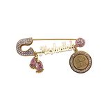 zkdc Muslim Islam Four Qul suras Mashallah Stainless Steel Pin Brooch Pink Baby Pin