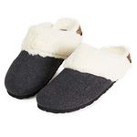 Ladies Mule Slippers DUN95 (5 UK, Charcoal)