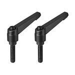 uxcell M8 x 32mm Handle Adjustable Clamping Lever Thread Push Button Ratchet Male Threaded Stud 2Pcs