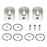 3set 46.8mm(1.84inch) Piston & Piston Rings 47mm Kit Fits 80cc Motorised Bicycle Motorized Bike Parts