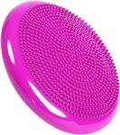 Wobble Plate Air Stability Wobble Cushion Inflatable Balance Cushion Board with Improved Hand Pump for Core Training, Agility, UK Army Gym Workouts, Yoga, Comfortable Sitting etc (PINK)