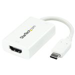 StarTech.com USB C to HDMI 2.0 Adapter with Power Delivery - 4K 60Hz USB Type-C to HDMI Display Video Converter - 60W PD Pass-Through Charging Port - Thunderbolt 3 Compatible - White (CDP2HDUCPW)