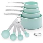 Measuring Cups and Spoons Set of 8 Pieces, Nesting Measuring Cups for Measuring Dry or Liquid Ingredients, Stainless Steel Handle