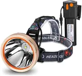 Hunting Friends High Power LED Headlamp Rechargeable Headlight Waterproof Head Flashlight Torch for Hunting Fishing Camping (White Light)