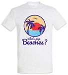 Urban Backwoods What's Up Beaches II Men T-Shirt White Size S