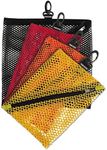 Vaultz Mesh Zipper Pouch Set - Pack of 4 - Mesh Pouch Zipper Bags for Organizing, Storage, Travel, School, Cosmetics - Small, Medium & Large Assorted Bag Sizes - Boys Asst Colors