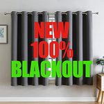 G2000 100% Blackout Curtains for Bedroom Living Room Curtains 63 Inch Length Grey Curtains Room Darkening Window Grommet Curtains Thermal Lined Insulated Light Blocking Noise Reducing 2 Panels Set