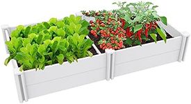 sunny cosy 6' x 3' Vinyl Raised Garden Bed Screwless Planter Box for Gardening, Whelping Pen and More