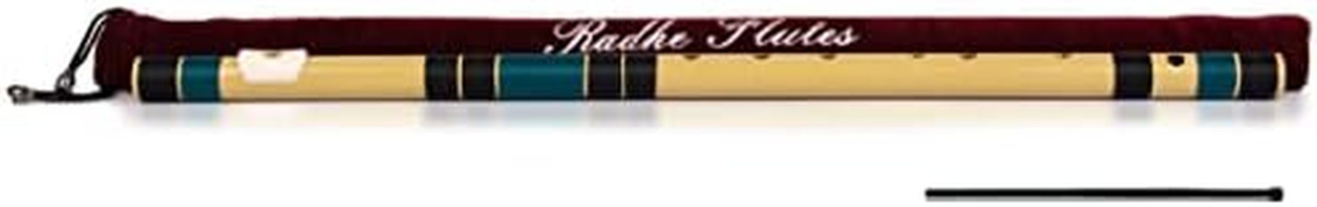 Radhe Flutes PVC Fiber G Base Natural Right Handed With Velvet Cover Black & Dark Green