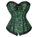 Grebrafan Plus Size Renaissance Corset Bustier Bodyshaper Top (UK(14-16) 2XL, Green)