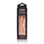 GIOVANNI Heatless Satin Hair Curling Set - Eco Chic Technology, Vegan Friendly, Natural Healthy Looking Curls, No Heat Damage, Hair Clip, Satin Scrunchies, Satin Curling Rod - Blush (Pack of 1)