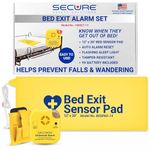 Secure Bed Alarm for Elderly Adults - 12" x 30" Bed Sensor Pad, 80 dB Caregiver Alert Patient Monitor - Bed Alarms and Fall Prevention for Elderly Dementia Seniors