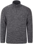 Mountain Warehouse Snowdon Mens Micro Fleece Top - Warm, Breathable, Quick Drying, Zip Collar Fleece Sweater, Soft & Smooth Pullover - for Spring Summer, Travelling, Walking Dark Grey L