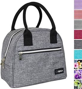 OPUX Insulated Lunch Box for Women | Lunch Bags for Women, Girls, Teens | Cute Reusable Thermal Lunch Tote Purse Cooler for Kids, School, Work, Office, Adult | Fits 12 Cans (Heather Gray)