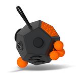 Minilopa Fidget Dodecagon -12-Side Fidget Cube Relieves Stress and Anxiety Anti Depression Cube for Children and Adults with ADHD ADD OCD Autism (A1 Black)