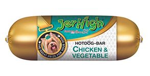 Jerhigh Dog Treats, Human Grade High Protein Chicken, Fully Digestible Healthy Snack & Training Treat, Best Travel Snack, Hotdog Chicken & Vegetables 150gm (2 x 150gm) Sold by DogsNCats