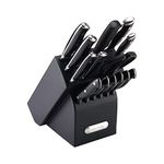 Farberware 5148965 15-Piece Forged Triple Riveted Knife Block Set, Black