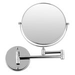 BATH GURU Magnifying Shaving Mirror/Makeup Mirror & Wall Bracket with Flexible Rod (Chrome)