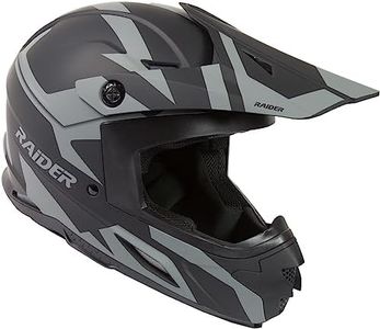 Raider Unisex-Adult Off Road Z7 MX Helmet (Black/Silver, Small)