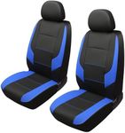 GIANT PANDA Front Car Seat Cover Custom Fit Jeep, Leather Bucket Seat Covers for Jeep Grand Cherokee Compass Gladiator Wrangler Unlimited (Blue+Black)