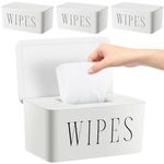 Singhoow 3 Pcs Large Baby Wipes Dispenser Refillable Wipe Holder with Lid Toilet Wipes Container for Bathroom Tissue Paper Storage Box for Home Office Cars (White,Large)