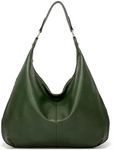 Ashioup Womens Retro Top-Handle Shoulder Bag Pu Leather Hobo Handbags (blackish green)