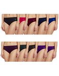 Rupa Jon Women's Cotton Panty (Pack of 10)(Colors May Vary)(JN ASH PLN PNTY-PO10_Assorted_90/Large)(Colors and Prints May Vary)