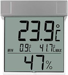 TFA Dostmann Vision 30.5020 Digital Window Thermo-Hygrometer Large Display with Outdoor Temperature and Humidity