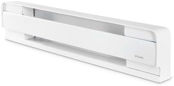 Stelpro Brava Electric Baseboard Heater 500W, Silent Operation, Rounded Corner One-Piece Steel Cabinet, 240V Hardwired (B0502W) - White