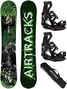 AIRTRACKS Snowboard Set/Pack/Planche Forest King Carbon Wide Hybrid Rocker 156 - Fixations Master XL - SB Bag