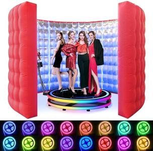 Photo Booth Inflatable Silver Reflective with LED 360 Photo Booth Inflatable Enclosure Suitable for Birthday Parties/Weddings/Mall Advertisements/Photography Props Etc（13.12FT）