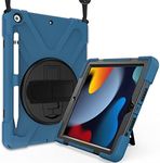 ProCase iPad 10.2 Case 2021 iPad 9th/2020 iPad 8th/2019 iPad 7th Generation Case, Rugged Heavy Duty Shockproof Rotatable Kickstand Protective Cover for 10.2" iPad 9th/8th/7th Gen -Moroccoblue