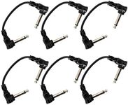 Hosa Molded Right-Angle to Same Guitar Patch Cable, 6 Inch, Pack of 6