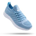 PEAK Womens Lightweight Walking Shoes - Comfortable Slip-on Sneakers for Running, Tennis, Gym, Casual Workout, Sky Blue, 6.5 UK