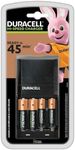 Duracell 45 Minute Charger with 2 AA/AAA Batteries, Black