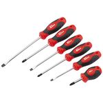 Draper Redline 6 Piece Soft Grip Screwdriver Set with Magnetic Tips - 68013 - Crosshead and Flathead Screwdrivers