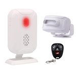 Mengshen Motion Sensor Driveway Alarm, Wireless DIY Home Security System Kit Security Entry Alert Doorbell Long Range Weatherproof for Indoor Outdoor (1 Receiver & 1 Sensor & 1 Remote)