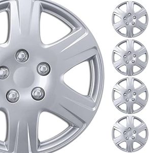 BDK (4-Pack Premium 15" Wheel Rim Cover Hubcaps OEM Style Replacement Snap On Car Truck SUV Hub Cap - 15 Inch Set